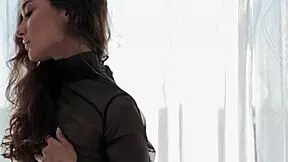 tiny ukrainian milf strips revealing perky tits and hairy pussy