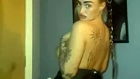 tattooed goth teen fingers her ass hard craving more