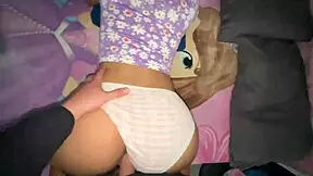 stepsister flashes panties then begs petite latina to get fucked