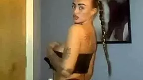 tattooed goth teen fingers her ass hard craving more