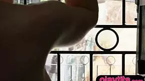 Slender Redhead MILF Rips Lingerie Off Perky Small Tits