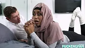 imagine hijab teen slurping stepbro's big cock deepthroat style