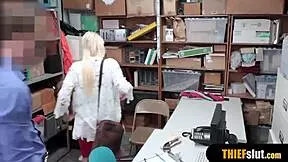 tears flow as petite teen and stepmom bend over for rough mall cop doggystyle punishment