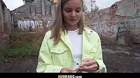 teensy blonde teenie with tight body rides huge cock outdoors cowgirl