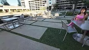 hey check out this huge titted girl tricked into fucking my massive cum-covered cock on the street