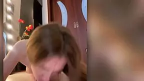 Redhead babe squirts wildly after blowjob and anal fingering