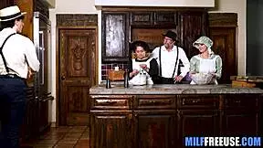 Amish wife surrenders to fingering and blowjob while husband watches helplessly