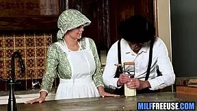 Amish wife surrenders to fingering and blowjob while husband watches helplessly