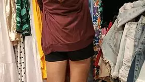 omg babe check this cute girl giving a sloppy public blowjob in the changing room with huge tits bouncing 😍💦