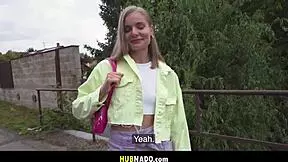 teensy blonde teenie with tight body rides huge cock outdoors cowgirl