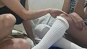 Colombian pornstars lagorditasquirting and ceresexo film a lesbian scene as the cameraman joins for a threesome