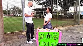 step bro stacks lil school sis bareback after cupcakes 😈 pigtails bouncing small tits out 👅