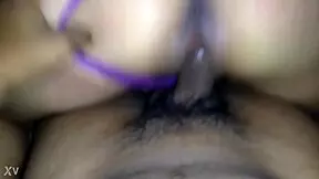 Petite ex makes her man watch her worship that thick black cock up close
