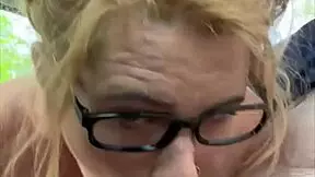 Streetwalker glasses slut deepthroats cock swallows cum after bareback load