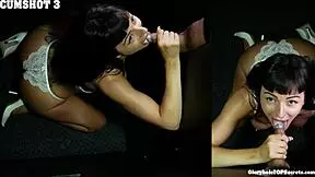 ten loads dumped straight down her throat at the gloryhole in a row