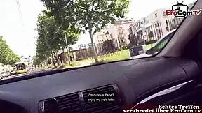 german redhead techno teen slut picked up in berlin car for public fuck