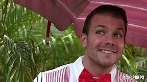 i drip ice cream on liz jordan's perky tits then rim and pound her outdoors doggystyle!