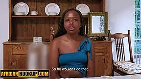 big booty petite ebony teen bent over railed pov doggystyle by monster black cock