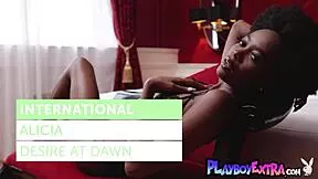 Petite Ebony Alicia Thrilled Stripping Lace Lingerie Posing Nude Sensually