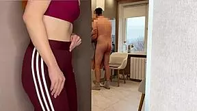 Busty redhead stepmom catches guy fucking and joins for doggystyle pounding