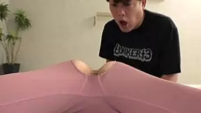 whoa, that yoga instructor's spandex rips open showing her bare ass begging for a pounding!