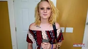 check out bonnie wolf's petite pussy getting banged hard before she swallows cum