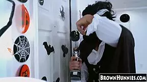 stepsister's soft handjob turns into wild cowgirl ride on bro's throbbing cock