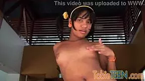 Tobie Teen Fingers Petite Pussy Teasing Striptease in Solo Brunette Scene