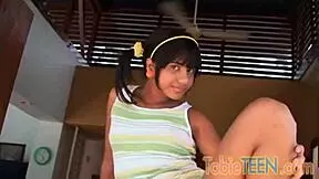 Tobie Teen Fingers Petite Pussy Teasing Striptease in Solo Brunette Scene