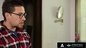 nuru oil slicks over busty milfs' big tits during deepthroat massage compilations