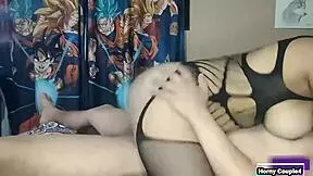 wet latina in lingerie rides neighbor's cock cowgirl before hubby gets home