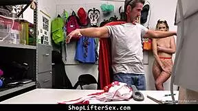 yo female cop caught the shoplifter teen now shes punishing her with rough office sex