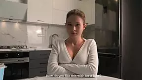 busty brunette girl next door loses bet deepthroats stranger's big cock pov with dirty talk missionary