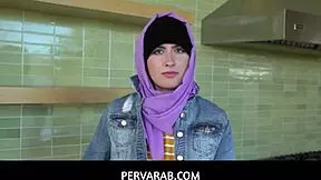 Pervarab Wet Dream: Angeline Red Deepthroats Cock with Tits and Pussy Tease