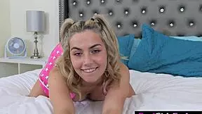 Watch creampies make chanel camryn's perfect ass shake on tiny 18+ blonde teen body cowgirl!