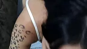 Argentinian Instagram slut Drakaris deepthroats and gets pussy pounded by monster black cock interracial