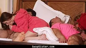 Think these horny stepsisters can swap stepbros for wild bent over orgy fuck?