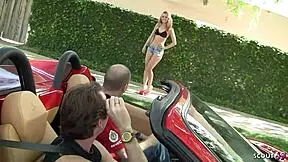 small tits blonde's perfect ass in jeans shorts picked up for stranger's big dick casting fuck 🍑😈