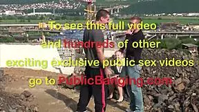 Cute petite teen fucked hard at public site by two big cocks