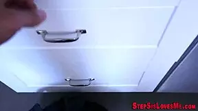 Horny Brunette Teen Gulps Monster Cock Cumshot