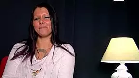 german shy teen squirms to orgasm on dildo during cash casting interview