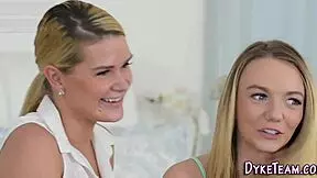 blonde teen rims ass in lesbian play