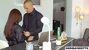 wanna fuck my slutty boss in pantyhose high heels bent over doggy closeup?