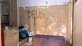 we fuck hard in the favela square moanin loud till cum while stranger jerks hidden in alley