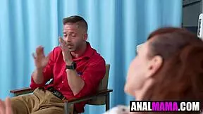 stepmom audrey hollander begs for anal on hospital bed as stepson nicky rebel delivers