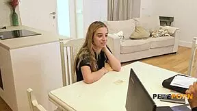 i'm 18-year-old irina love no experience yet but dying to learn doggystyle riding cowgirl from old guy at pepeporn casting