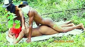 stepsis bends over for monster bbc pounding in wild outdoor cowgirl ride