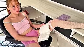 craving high grades? watch this redhead latina flash her wet pussy