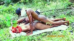 stepsis bends over for monster bbc pounding in wild outdoor cowgirl ride