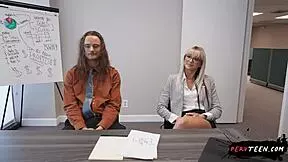 dude she's cheating talking to boyfriend while i doggy her tight teen pussy at work